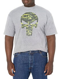 Tシャツ キャラクター ファッション トップス 海外モデル Marvel Big & Tall Classic Punisher Camoskull Men's Tops Short Sleeve Tee Shirt, Athletic Heather, 5X-LargeTシャツ キャラクター ファッション トップス 海外モデル