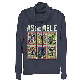 Tシャツ キャラクター ファッション トップス 海外モデル Marvel Classic Avengers CORE Assemble Women's Cowl Neck Long Sleeve Knit Top, Navy Blue, LargeTシャツ キャラクター ファッション トップス 海外モデル