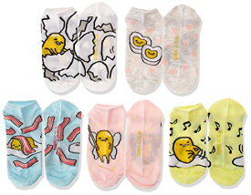 Tシャツ キャラクター ファッション トップス 海外モデル gudetama womens 5 Pack No Show Casual Sock, Pastel, 9 11 USTシャツ キャラクター ファッション トップス 海外モデル