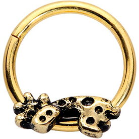 ボディキャンディー ピアス アメリカ 日本未発売 ブランド Body Candy Unisex 16G PVD Steel Hinged Segment Ring Seamless Cartilage Nipple Ring Giraffe Nose Hoop 3/8"ボディキャンディー ピアス アメリカ 日本未発売 ブランド