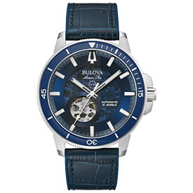腕時計 ブローバ メンズ Bulova Classic Marine Star Automatic Blue Leather Strap Watch | 45mm | 96A291腕時計 ブローバ メンズ