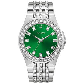 腕時計 ブローバ メンズ Bulova Men's Crystals Phantom Silver Stainless Steel Quartz Watch, Green Dial Style: 96A253腕時計 ブローバ メンズ