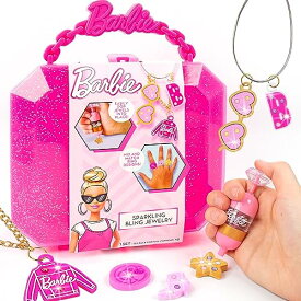 バービー バービー人形 Barbie Sparkling Bling Jewelry Making Kit, Storage Case, Ring Making Kit, Charm Bracelet Making Kit for Girls, Arts & Crafts Toy for Girls Ages 6+バービー バービー人形