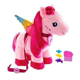 バービー バービー人形 Barbie A Touch of Magic Stuffed Animals, Walk & Flutter Pegasus Plush, 11-Inch Walking Plushie with Hair Accessories and Sound Featureバービー バービー人形