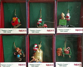 エネスコ Enesco 置物 インテリア 海外モデル アメリカ Enesco Small Wonders Santa's Comin' 1989 Dated Miniature Ornaments - Set of Six (6)エネスコ Enesco 置物 インテリア 海外モデル アメリカ