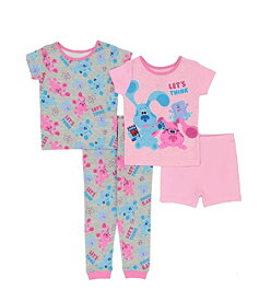 パウパトロール アメリカ直輸入 子供服 キッズ ファッション Nickelodeon Girls' Paw Patrol | Baby Shark | Blue's Clues & You 4-Piece Snug-Fit Cotton Pajamas Set, Get a Glue, 4Tパウパトロール アメリカ直輸入 子供服 キッズ ファッション