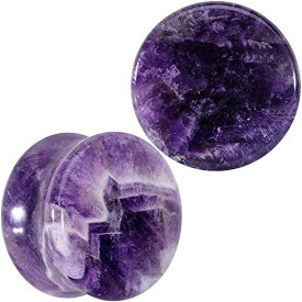 ボディキャンディー ピアス アメリカ 日本未発売 ブランド Body Candy 3/4" Womens 2PC Purple Amethyst Stone Saddle Plugs Double Flare Plug Ear Plug Gauges Set of 2ボディキャンディー ピアス アメリカ 日本未発売 ブランド