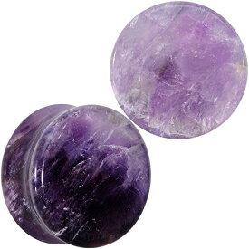 ボディキャンディー ピアス アメリカ 日本未発売 ブランド Body Candy 7/8" Womens 2PC Purple Amethyst Stone Saddle Plugs Double Flare Plug Ear Plug Gauges Set of 2ボディキャンディー ピアス アメリカ 日本未発売 ブランド
