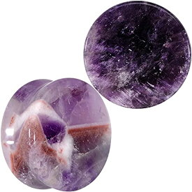 ボディキャンディー ピアス アメリカ 日本未発売 ブランド Body Candy 25mm Womens 2PC Purple Amethyst Stone Saddle Plugs Double Flare Plug Ear Plug Gauges Set of 2ボディキャンディー ピアス アメリカ 日本未発売 ブランド