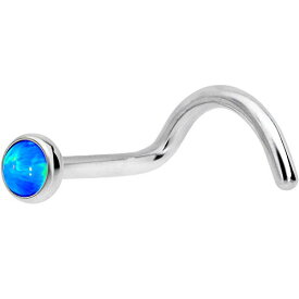 ボディキャンディー ピアス アメリカ 日本未発売 ブランド Body Candy 18G Titanium Nose Screw Nose Ring 3mm Blue Synthetic Opal Press Fit Nose Stud Body Jewelry .27"ボディキャンディー ピアス アメリカ 日本未発売 ブランド