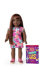 アメリカンガールドール 赤ちゃん おままごと ベビー人形 American Girl Truly Me 18-inch Doll #109 with Gray Eyes, Brown Hair w/Bangs & Highlights, Very Deep Skin, Dress, For Ages 6+アメリカンガールドール 赤ちゃん おままごと ベビー人形