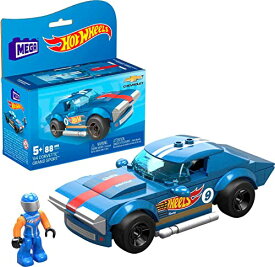 メガブロック メガコンストラックス 組み立て 知育玩具 MEGA Hot Wheels Building Toy Race Car Playset, 64 Corvette Grand Sport with 88 Pieces, 1 Micro Action Figure Driver, Blue, Kids Age 5+ Yearsメガブロック メガコンストラックス 組み立て 知育玩具