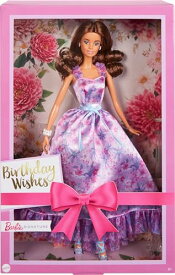 バービー バービー人形 Barbie Signature Birthday Wishes Doll, Collectible in Satiny Lilac Dress with Wavy Brown Hair and Giftable Packagingバービー バービー人形