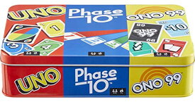 ボードゲーム 英語 アメリカ 海外ゲーム Mattel Games Set of 3 Games with UNO, Phase 10 & ONO 99, Travel Games for Kids & Family Night with Storage Tin Box (Amazon Exclusive)ボードゲーム 英語 アメリカ 海外ゲーム