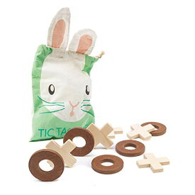 ボードゲーム 英語 アメリカ 海外ゲーム Tender Leaf Toys - Tic Tac Toe - Wooden Tic Tac Toe Game with Bunny Drawstring Bag - Travel Board Game for Kids and Adults - Age 3+ボードゲーム 英語 アメリカ 海外ゲーム