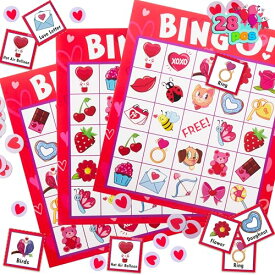 ボードゲーム 英語 アメリカ 海外ゲーム JOYIN 28 Players Valentine's Day Bingo Set, Bingo Game Cards for Kids Party Card Games, School Classroom Games, Valentine Party Supplies, Family Activityボードゲーム 英語 アメリカ 海外ゲーム