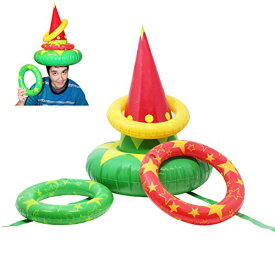 ボードゲーム 英語 アメリカ 海外ゲーム JOYIN 4 PCS Inflatable Elf Hat Christmas Ring Toss Game Set,Holiday Party Favors for Christmas Parties Games by Joyin Toyボードゲーム 英語 アメリカ 海外ゲーム