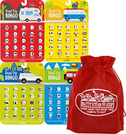 ボードゲーム 英語 アメリカ 海外ゲーム Toysmith Road Trip Bingo Cards Red, Blue, Green & Orange Gift Set Travel Bundle with Bonus Matty's Toy Stop Storage Bag - 4 Packボードゲーム 英語 アメリカ 海外ゲーム