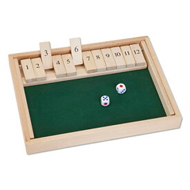 ボードゲーム 英語 アメリカ 海外ゲーム Bits and Pieces - Large Shut The Box Game - 3-in-1 Board Game - 12 Dice Board Game - Wooden Pub Tabletop Game Box - 2 Dice Includedボードゲーム 英語 アメリカ 海外ゲーム