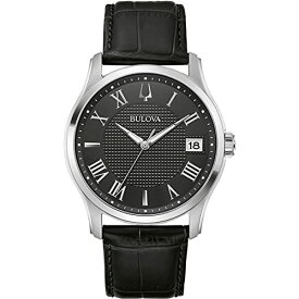 腕時計 ブローバ メンズ Bulova Men's Quartz Watch Stainless Steel with Genuine Leather Strap - 96B390, strap腕時計 ブローバ メンズ