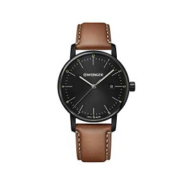 腕時計 ウェンガー スイス メンズ 腕時計 Wenger Urban Classic Watch Black Dial, Brown Leather Strap腕時計 ウェンガー スイス メンズ 腕時計