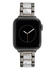 腕時計 アンクライン レディース Anne Klein Fashion Resin Bracelet for Apple Watch, Secure, Adjustable, Apple Watch Replacement Band, Fits Most Wrists (38/40/41mm, White and Gunmetal Gray),WK-1004GYWT腕時計 アンクライン レディース