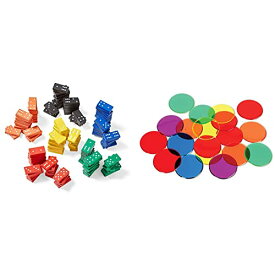 ボードゲーム 英語 アメリカ 海外ゲーム hand2mind Wooden Dominoes Set (6 Sets of 28) & Learning Resources Transparent Color Counting Chips - 250 Pieces, Ages 5+ Math Counters for Kids, Counting Chips, Perfect for Bボードゲーム 英語 アメリカ 海外ゲーム