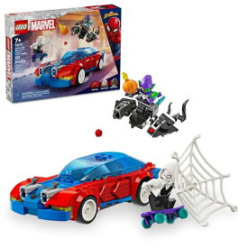 レゴ LEGO Marvel Spider-Man Race Car & Venom Green Goblin, Marvel Building Toy for Kids with Ghost-Spider Minifigure and Buildable Race Car Toy, Spider-Man Gift for Boys and Girls Ages 7 and Up, 76279レゴ