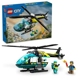 レゴ LEGO City Emergency Rescue Helicopter, Toy Aircraft Playset for Kids, Fun Gift for Boys and Girls Aged 6 Plus, Hiker, Rescuer, and Pilot Minifigures, Chopper with Winch and Spinnable Rotors, 60405レゴ