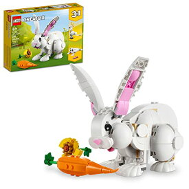 レゴ LEGO Creator 3 in 1 White Rabbit Animal Toy Building Set, STEM Toy for Kids 8+, Transforms from Bunny to Seal to Parrot Figures, Creative Play Building Toy for Boys and Girls, 31133レゴ