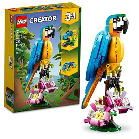 レゴ LEGO Creator 3 in 1 Exotic Parrot Building Toy Set, Transforms to 3 Different Animal Figures - from Colorful Parrot, to Swimming Fish, to Cute Frog, Creative Toys for Kids Ages 7 and Up, 31136レゴ