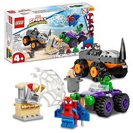 レゴ Lego 10782 Marvel Hulk vs. Rhino Monster Truck Showdown, Toy for Kids, Boys & Girls Age 4 Plus with Spider-Man Minifigure, Spidey and His Amazing Friends Seriesレゴ
