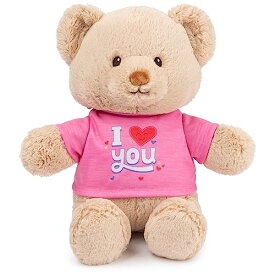 ガンド GUND ぬいぐるみ リアル お世話 GUND “I Love You” Sustainable Message Bear with Pink T-Shirt, Teddy Bear Made from 100% Recycled Materials for Ages 1 and Up, Tan, 12”ガンド GUND ぬいぐるみ リアル お世話