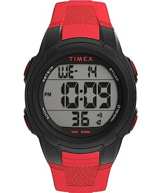 腕時計 タイメックス メンズ Timex Unisex T100 40mm Watch - Red Strap Digital Dial Black Case腕時計 タイメックス メンズ