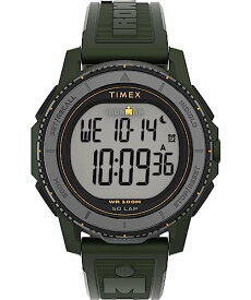 腕時計 タイメックス メンズ Timex Men's Adrenaline 46mm 50-Lap Digital Watch - Green Strap Digital Dial Black Case腕時計 タイメックス メンズ