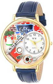 腕時計 気まぐれなかわいい プレゼント クリスマス ユニセックス WHIMS-G0310006 Whimsical Gifts Women's or Men's Coffee Lover 3D Watch | Gold Finish Large | Unique Fun Novelty | 腕時計 気まぐれなかわいい プレゼント クリスマス ユニセックス WHIMS-G0310006