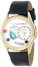 腕時計 気まぐれなかわいい プレゼント クリスマス ユニセックス C0610006 Whimsical Watches Women's C0610006 Classic Gold Physical Therapist Black Leat.腕時計 気まぐれなかわいい プレゼント クリスマス ユニセックス C0610006