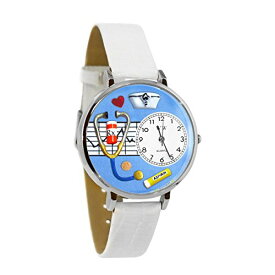 腕時計 気まぐれなかわいい プレゼント クリスマス ユニセックス WHIMS-U0620013 Whimsical Gifts Women's Nurse Blue 3D Watch | Silver Finish Large | Unique Fun Novelty | Handmade 腕時計 気まぐれなかわいい プレゼント クリスマス ユニセックス WHIMS-U0620013