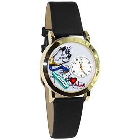 腕時計 気まぐれなかわいい プレゼント クリスマス ユニセックス C0610018 Whimsical Gifts Respiratory Therapist 3D Watch | Gold Small | Unique Fun Novelty | Handmade in USA | Black Wat腕時計 気まぐれなかわいい プレゼント クリスマス ユニセックス C0610018