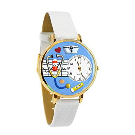 腕時計 気まぐれなかわいい プレゼント クリスマス ユニセックス WHIMS-G0620013 Whimsical Gifts Women's Nurse Blue 3D Watch | Gold Finish Large | Unique Fun Novelty | Handmade in腕時計 気まぐれなかわいい プレゼント クリスマス ユニセックス WHIMS-G0620013