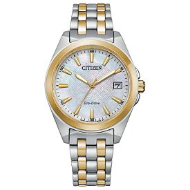 腕時計 シチズン 逆輸入 海外モデル 海外限定 Citizen Women's Eco-Drive Dress Classic Diamond Two-Tone Stainless Steel Watch, Mother of Pearl Dial (Model: EO1224-54D)腕時計 シチズン 逆輸入 海外モデル 海外限定