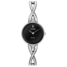 腕時計 シチズン 逆輸入 海外モデル 海外限定 EX1420-50E Citizen Women's Eco-Drive Modern Axiom Bangle Diamond Watch in Stainless Steel, Black Dial (Model: EX1420-50E)腕時計 シチズン 逆輸入 海外モデル 海外限定 EX1420-50E