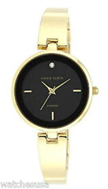 腕時計 アンクライン レディース AK/1724BKGB Anne Klein Women's Black Dial Gold-Tone Bracelet Quartz Watch AK/1724BKGB腕時計 アンクライン レディース AK/1724BKGB