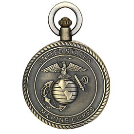 腕時計 スチームパンク steampunk メンズ 懐中時計 JewelryWe Bronze Retro Pocket Watch United States Marine Corps Engraved Men's Quartz Pocket Watch for Xmas腕時計 スチームパンク steampunk メンズ 懐中時計