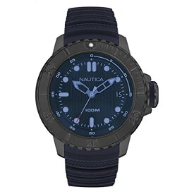 腕時計 ノーティカ メンズ NAD20509G Nautica Men's 'NMX DIVE STYLE DATE' Quartz Stainless Steel and Silicone Casual Watch, Color:Dark Blue (Model: NAD20509G)腕時計 ノーティカ メンズ NAD20509G