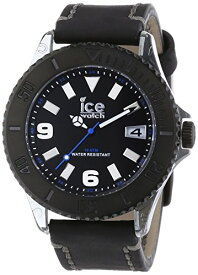 腕時計 ノーティカ メンズ Vintage Ice-Watch Unisex Watch Analogue Quartz-Ice-Vintage Black-Big Black Dial Black Leather Strap-VT.BK.B.L.13腕時計 ノーティカ メンズ Vintage