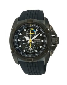 腕時計 セイコー メンズ Velatura Velatura Alarm Chronograph Black Dial Rubber Strap腕時計 セイコー メンズ Velatura