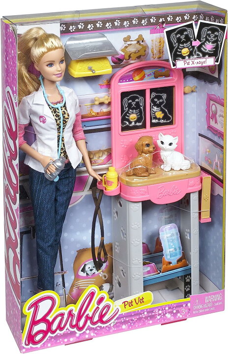 楽天市場】バービー Barbie ペット獣医プレイセット 白い子猫と甘い 