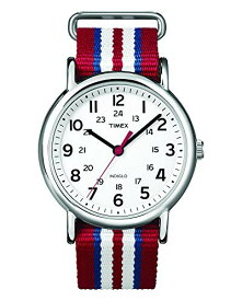 腕時計 タイメックス レディース T2N746 Timex Unisex T2N746 Weekender Slip Thru Red, White & Blue Stripe Nylon Strap Watch腕時計 タイメックス レディース T2N746