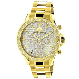 腕時計 ラックスマン メンズ LUXURMAN Liberty Mens Diamond Watch for Sale 0.2ct Yellow Gold Plated腕時計 ラックスマン メンズ